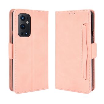 Coque pour OnePlus 9 PRO 5G Premium Cuir PU avec Porte Cartes Fermeture Magnétique Etui Rose - 1