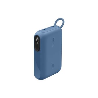 Belkin BOOST CHARGE - Banque d'alimentation - avec affichage - 10000 mAh - 20 watt - PD - 2 connecteurs de sortie (USB-C) - sur le câble : USB-C - bleu - 1