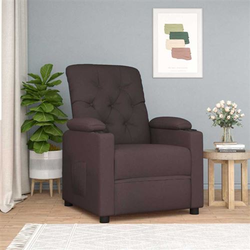 Vidaxl Marron Fauteuil Inclinable Tissu - Image 3