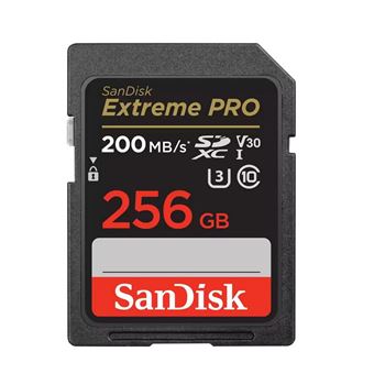 SanDisk Extreme Pro - Carte mémoire flash - 256 Go - Video Class V30 / UHS-I U3 / Class10 - SDXC UHS-I