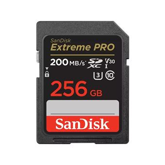 SanDisk Extreme Pro - Carte mémoire flash - 256 Go - Video Class V30 / UHS-I U3 / Class10 - SDXC UHS-I