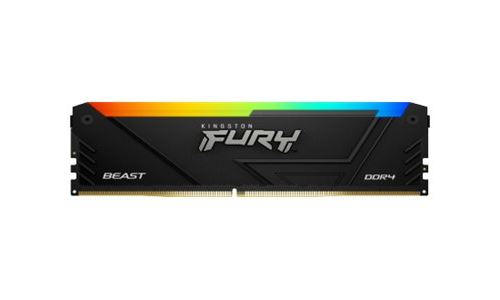 Kingston FURY Beast RGB - DDR4 - kit - 16 Go: 2 x 8 Go - DIMM 288 broches - 3733 MHz / PC4-29800 - CL19 - 1.35 V - mémoire sans tampon - non ECC - noir