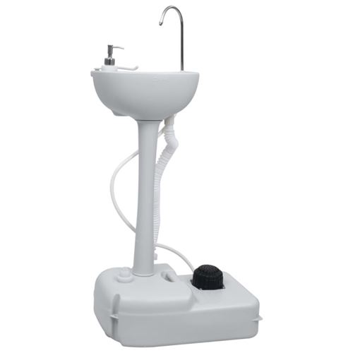 vidaXL Support de lavage des mains de camping portable Gris 20 L