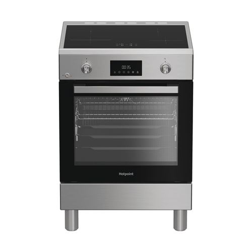 HOTPOINT Cuisiniere induction 4 foyers ACIER 72 L H6I8LMSAX