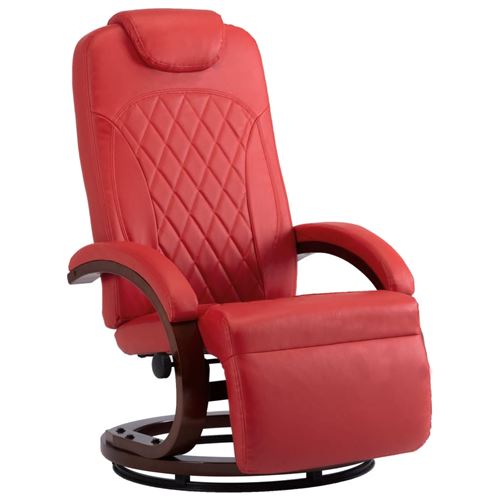 vidaXL Fauteuil inclinable TV Rouge Similicuir