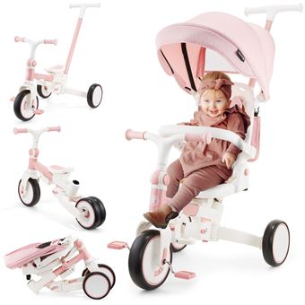 AIYAPLAY Tricycle enfants avec sonnette et panier selle réglable avec
