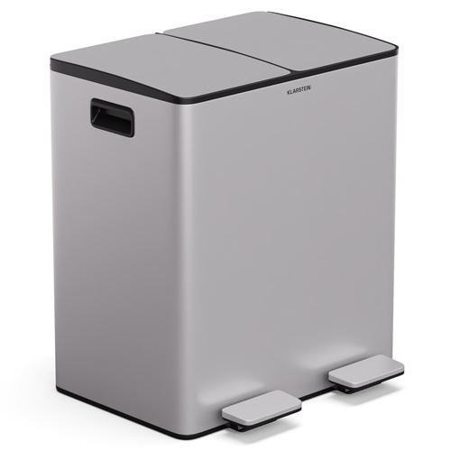 Klarstein Poubelle Avec Bac À Compost 40 Litres + Bac À Compost 3L À Fermeture Douce
