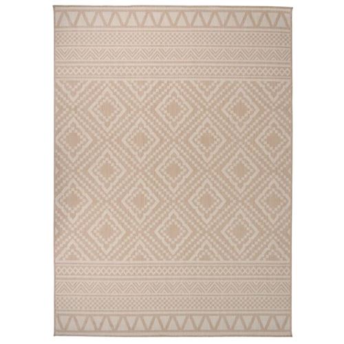 vidaXL Tapis à tissage plat d'extérieur 200x280 cm Rayures brunes