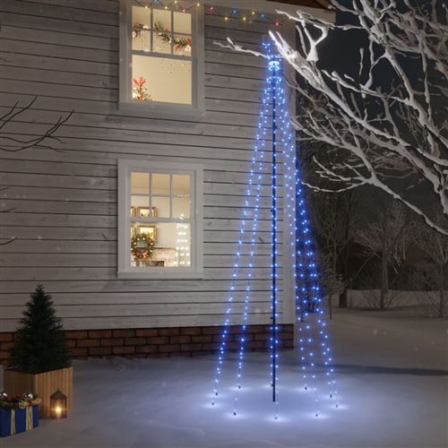 VidaXL Sapin de Noël avec piquet Bleu 310 LED 300 cm