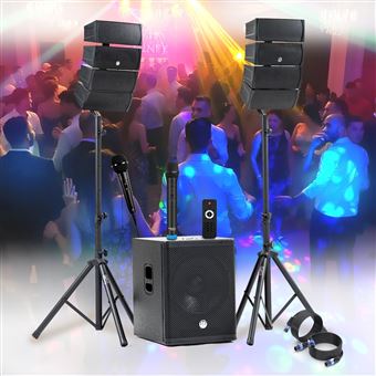 Pack Sono DJ 1200W BM SONIC 2 Enceintes satellites ENORME SUB 38cm USB/Bluetooth, 2 MICROS, Animation, Mariage, Baptême, Soirée - 1