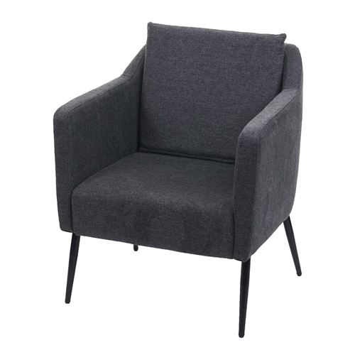 Fauteuil de salon MENDLER HWC-H93a Tissu Textile gris fonc&eacute;