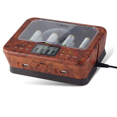 Chargeur de Piles FISHTEC Universel + 2 Ports USB