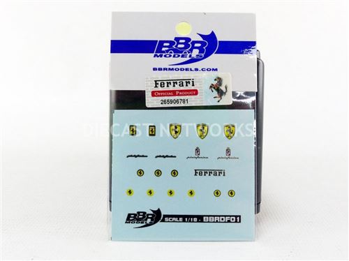 Voiture Miniature de Collection BBR 1-18 - ACCESSOIRES Decal Ferrari Emblems - Yellow / Silver - BBRDF01
