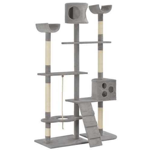 Arbre à chat avec griffoirs en sisal 180 cm Gris