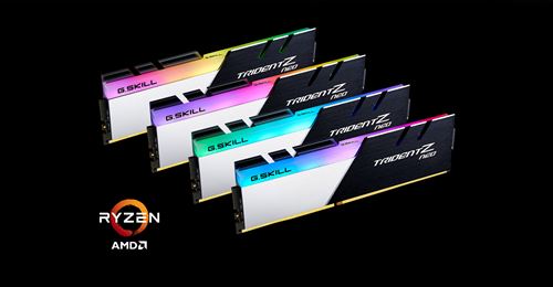 G.Skill Tridentz Neo Series - Ddr4 - Kit - 32 Go: 4 X 8Go - Dimm 288 Broches - 3600 Mt/S / Pc4-28800 - Cl16 - 1.35 V - Mémoire Sans Tampon - Non Ecc - Noir Brossé, Noir Aluminium Brossé, Thermolaqué Argent