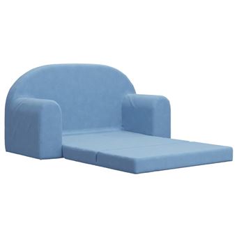 Canapé pour enfants Bleu Peluche douce vidaXL