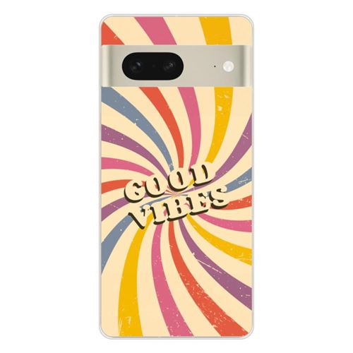 Coque en silicone imprimée compatible Google Pixel 7 Good vibes