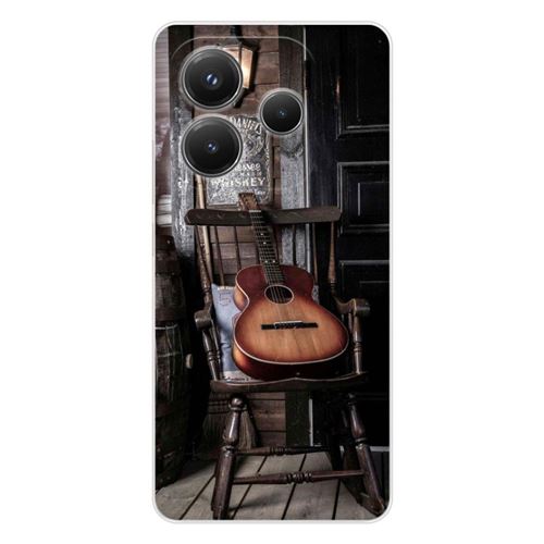 Coque en silicone imprimée compatible Xiaomi Redmi Note 14 5G Guitare