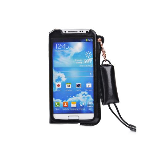 Etui pouch porte clé noir ouverture face avant pour Samsung Galaxy S4 I9500