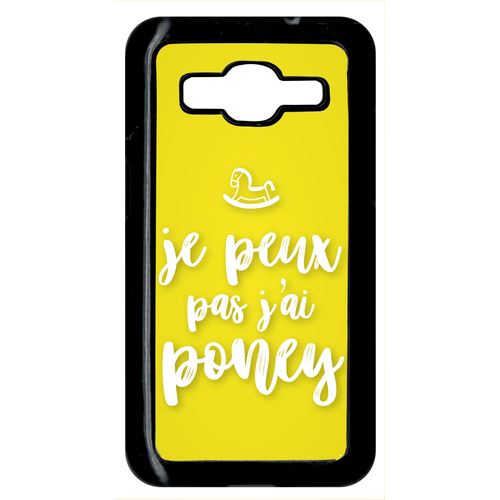 Coque samsung galaxy core prime g3608 je peux pas jai poney fond jaune