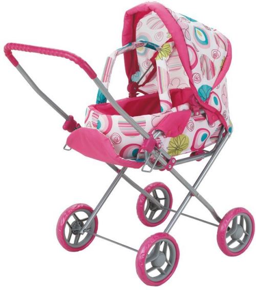 Imagin - Landau poussette rose pour poupées