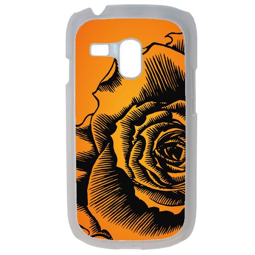 Coque Fleur Fond Fond Orange Compatible Samsung Galaxy S3 Mini Transparent