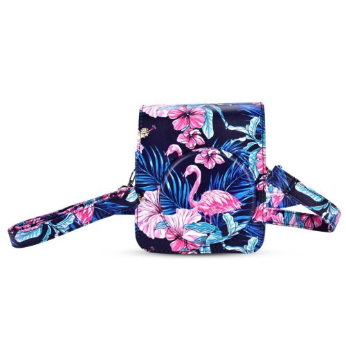 Étui de protection en cuir PU avec une sangle pour Fujifilm Instax Mini 70 (Flamingo)