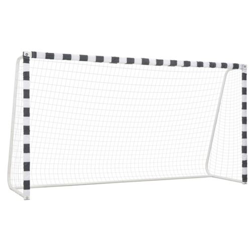 Vidaxl but de football 300x160x90 cm m&eacute;tal noir et blanc 91953
