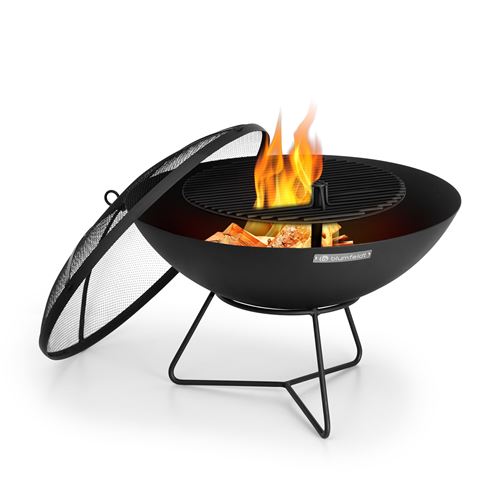 100€ sur Blumfeldt Orbit Braséro de jardin 3 en 1 Ø 60 cm Grille Barbecue en Fer Réglable En Hauteur à Partir De 60 CM