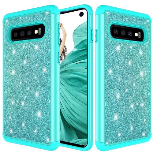 Coque en TPU gel peau flash cyan pour votre Samsung Galaxy S10