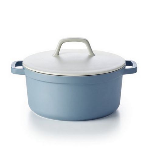 cocotte ronde en fonte d'aluminium 28cm bleu - 15031284
