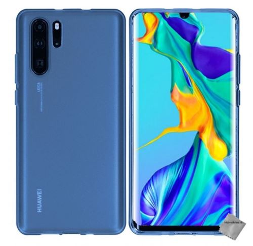 Housse etui coque pochette silicone gel fine pour Huawei P30 Pro avec film ecran - BLEU