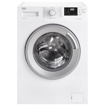 Beko WTV8712BS1W - Machine à laver - largeur : 60 cm - profondeur : 59 cm - hauteur : 84 cm - chargement frontal - 55 litres - 8 kg - 1400 tours/min - blanc/argent