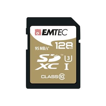 EMTEC SpeedIN' - Carte mémoire flash - 128 Go - UHS Class 3 / Class10 - SDXC UHS-I - 1