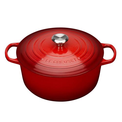 Le Creuset Cocotte Signature Ronde En Fonte Émaillée, 30cm, Cerise