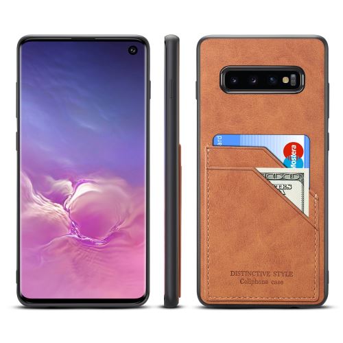 Coque en TPU double emplacement pour carte marron pour votre Samsung Galaxy S10
