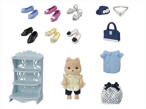 Syfa Multicolore Figurines Sylvanian Families La Valisette De Mode Grande Sœur Chien Caramel