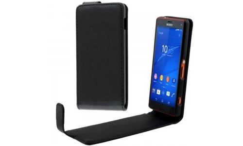 Etui à rabat noir Sony Xperia E3 avec fermeture magnétique