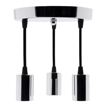 Zenitech - Kit de suspension triple déco métal chromé + cordon 1m - Elexity - 1