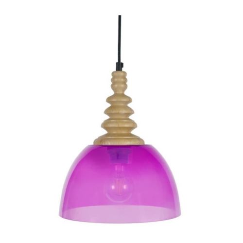KATILU Suspension verre 24x24x90 cm Naturel/Dégradé de rose
