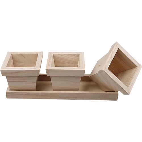 Creotime set de pots de fleurs unisexe 27 x 9 x9 cm 3 pièces