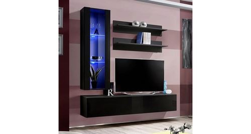 Paris Prix Noir Meuble Tv Mural Design "Fly Ii" 170Cm