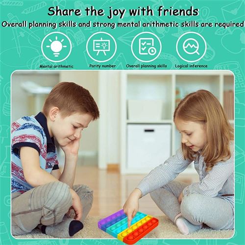 couleur Y Jouets pour les doigts Pop It, jeu pour enfants adultes, jouet  sensoriel pour autisme, besoins spéciaux, anti-Stress