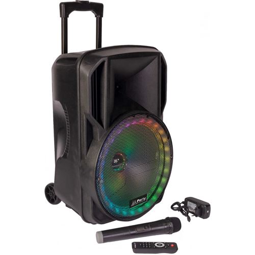Enceinte mobile amplifiée 700W 12'' à LEDs RVB USB/BT/SD/FM PARTY12