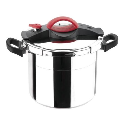 Sitram Autocuiseur Sitrapro Avec Panier Vapeur - 10 L - O 24 Cm - Gris, Rouge Et Noir - Tous Feux Dont Induction
