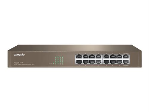 Tenda TEG1016D - switch - 16 poorten - onbeheerd - rack-uitvoering