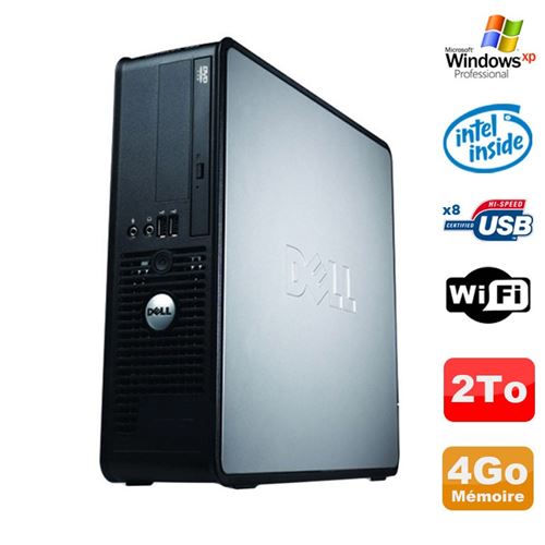 PC Dell Optiplex 380 Sff E5200 2.5Ghz 4Go Disque 2To Dvd WiFi Win Xp Pro