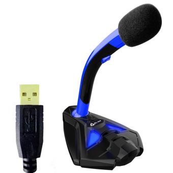 5€ sur Microphone à pied USB pour ordinateur - Micro de bureau - Microphone  de gamer PC PS4 (Bleu) - Microphone - Achat & prix