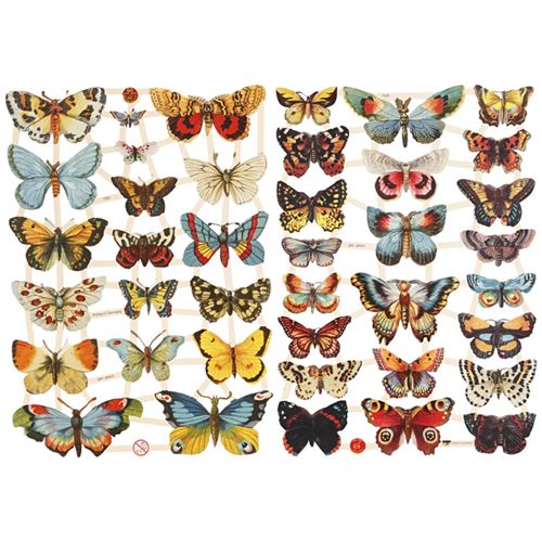 Die Cut Vintage - Papillons - 2 feuilles