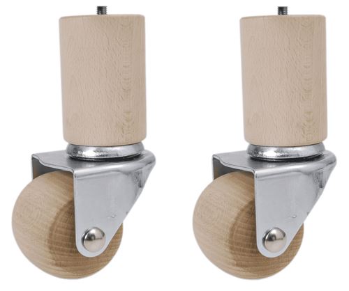 Jeu de 2 cylindres et de 2 cylindres avec 2 roulettes pivotantes -